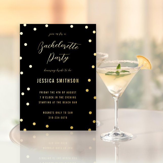 Black and Gold Confetti Bachelorette Party (Creator Uploaded)
