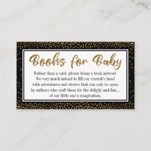 Black and Gold Confetti Book Request Insert Cards