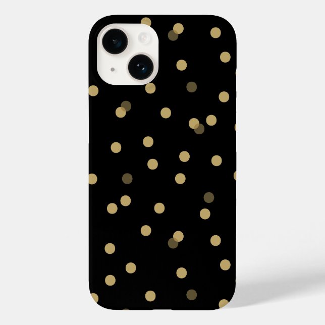 Black and Gold Confetti Dots Case-Mate iPhone Case (Back)
