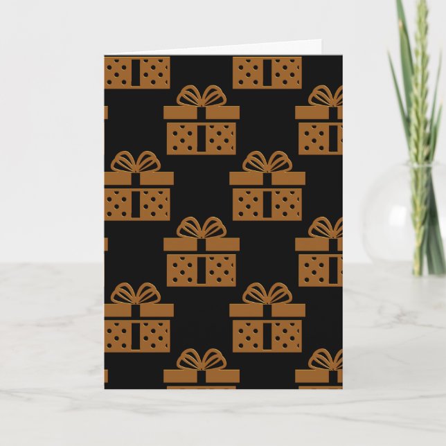 Black and Gold Contemporary Christmas Card (Front)