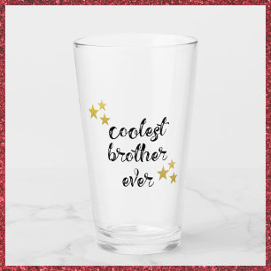 Black and Gold Coolest Brother Ever Glass