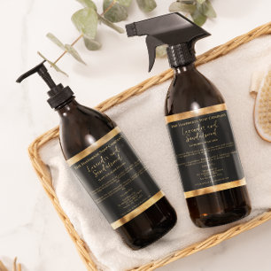 Black and Gold Cosmetics Label with Ingredients