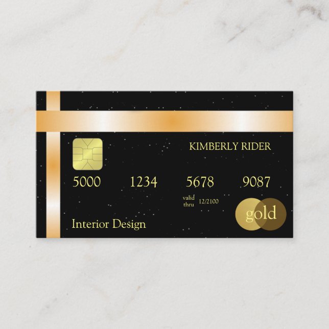 Black And Gold Credit Card Template (Front)
