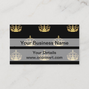 Black and gold crown pattern business card