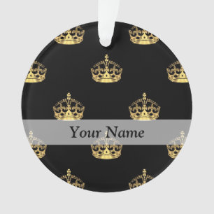 Black and gold crown pattern ornament