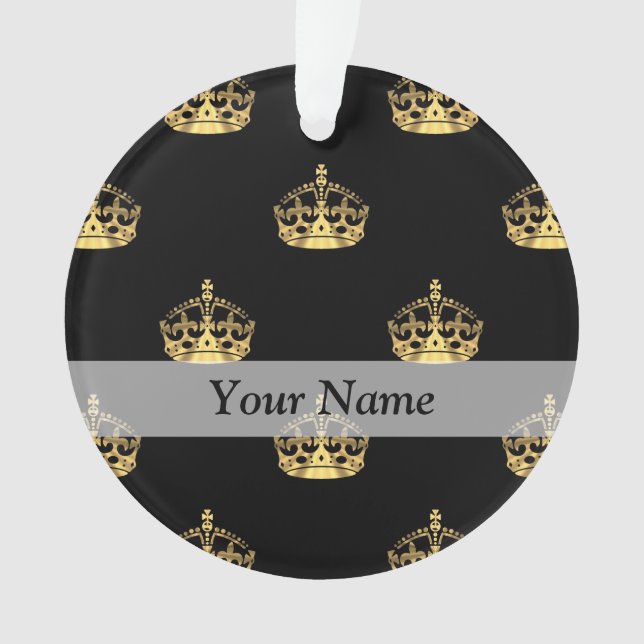 Black and gold crown pattern ornament (Front)