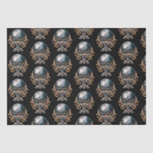 Black and Gold Crystal Ball Pattern Halloween Tissue Paper