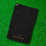 Black And Gold Custom Name Golf Clubs Golf Towel<br><div class="desc">Personalise the name in classic typography to create a unique golf gift and keepsake for any golfer. Designed by Thisisnotme©</div>