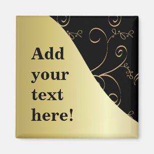 Black and Gold Customise It Magnet