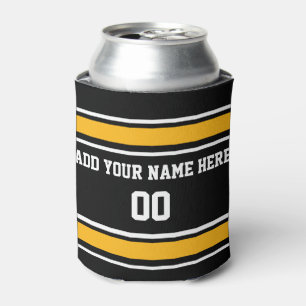 Black and Gold Customise With Your Name Can Cooler