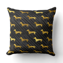 Black and Gold Dachshund Pattern