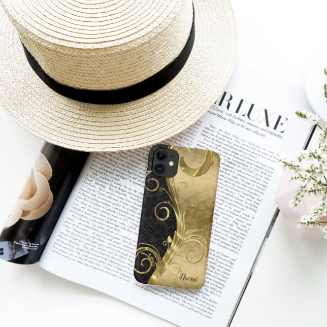 Black And Gold Damask Case-Mate iPhone Case (Creator Uploaded)
