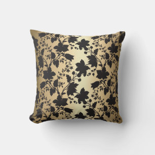 Black and Gold Damask  Cushion