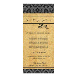 Black and Gold Damask  Rack Card