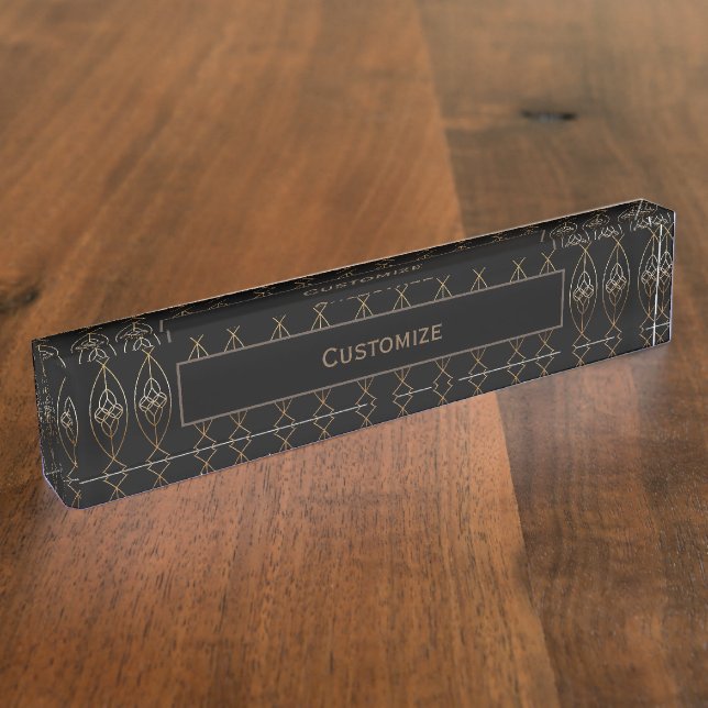 Black And Gold Deco Nameplate (Side)