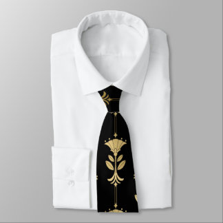 Black and Gold Decor Pattern Tie