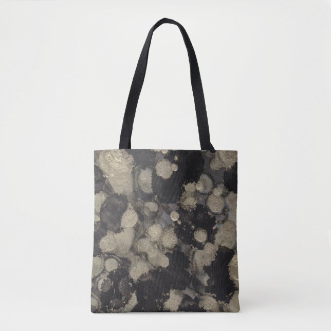 Black and Gold Designed Tote Bag (Front)