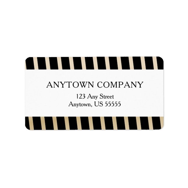 Black and Gold Diagonal Stripes Label (Front)
