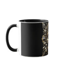 Black and Gold Diamond Skull Mug