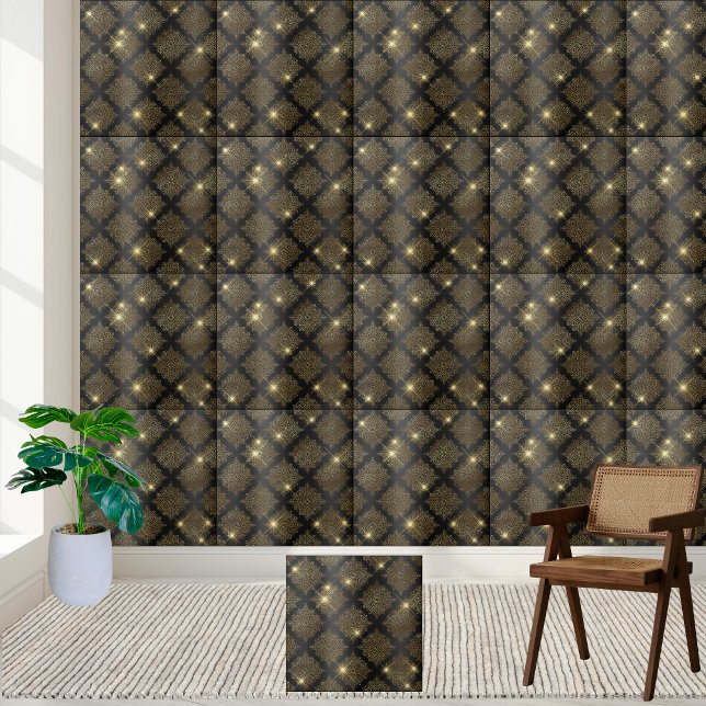 Black and Gold Diamond Tile (Black and Gold Diamond Tile)