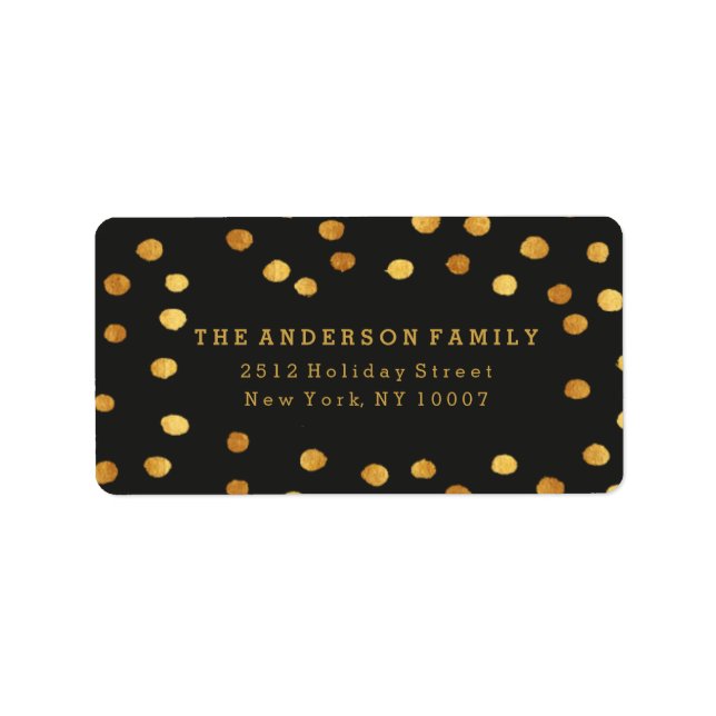 Black and gold dots address label (Front)