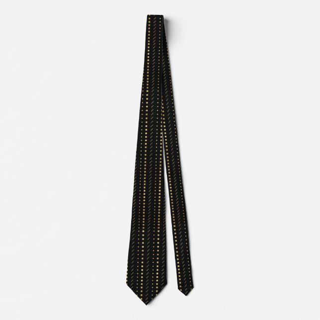 Black and Gold Dotted Stripe Tie (Front)