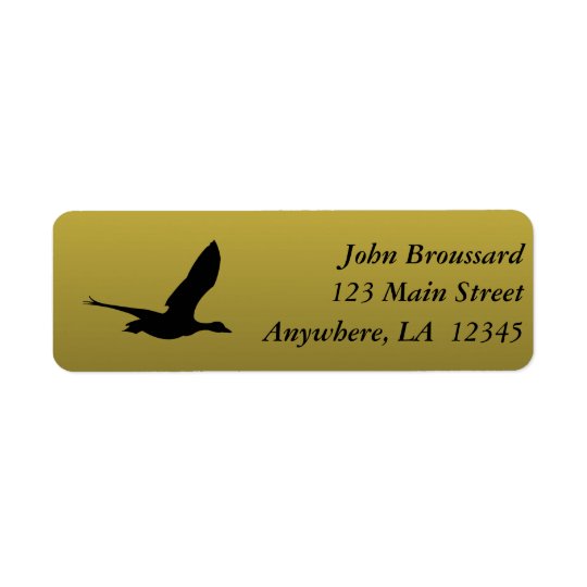 Black and Gold Duck Hunting Address Label