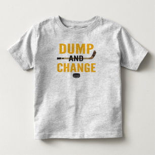Black and Gold Dump and Change Hockey Toddler T-Shirt