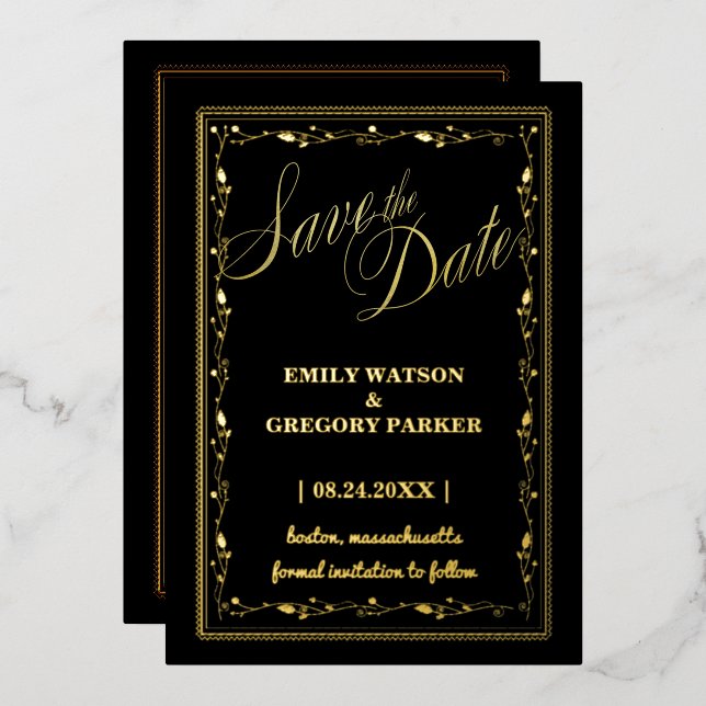 Black and Gold Elegance, Art Frame (Front/Back)