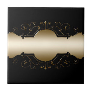 Black and gold elegance tile