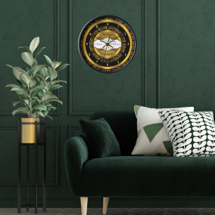 Black and Gold Elegant 30th Wedding Anniversary Clock