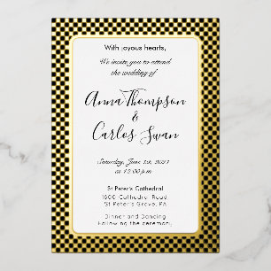 Black and Gold Elegant Chequered Marble