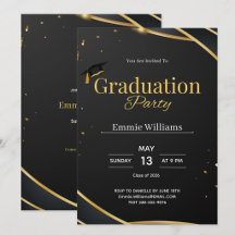 Black and Gold Elegant Graduation Party