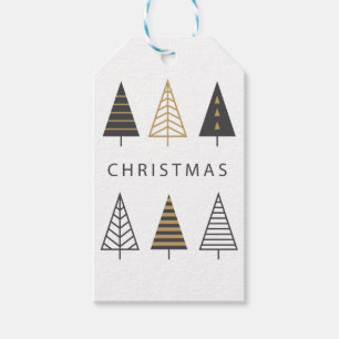 black and gold elegant minimal Christmas Gift Tags