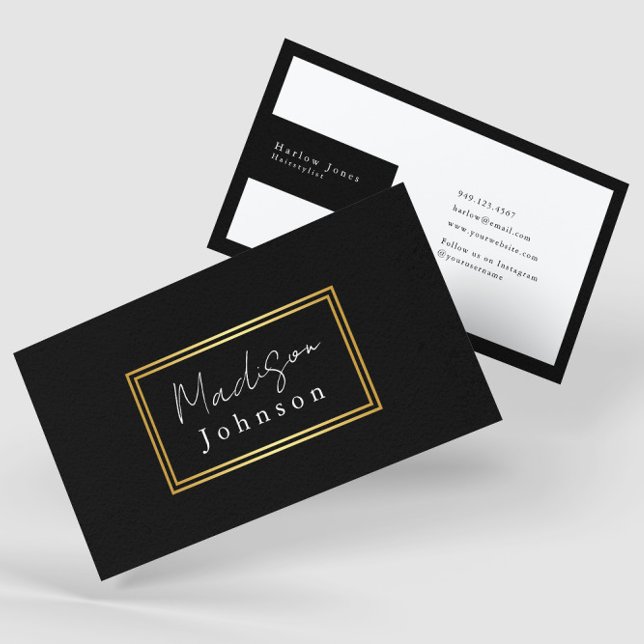 Black and Gold Elegant Minimalist   Business Card (Creator Uploaded)