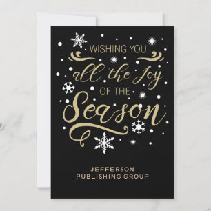 Black and Gold  Elegant Modern Business holiday Card