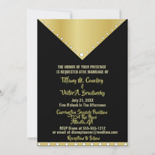 Black and Gold Elegant Modern Wedding Invitation