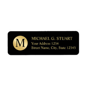 Black and Gold Elegant Monogram