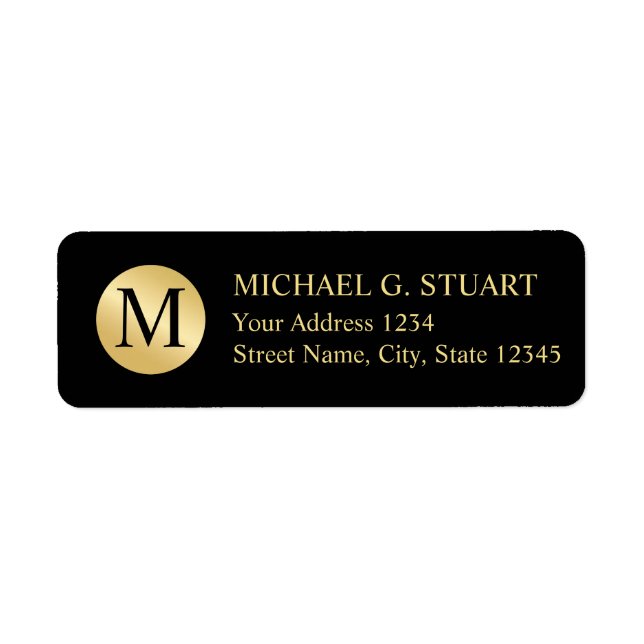 Black and Gold Elegant Monogram (Front)
