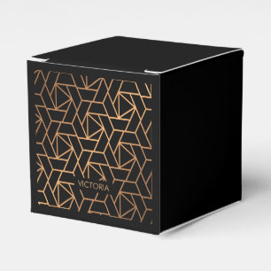 Black and Gold Elegant Pattern Favour Box