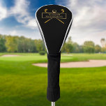 Black And Gold Elegant Personalised Golf Head Cover<br><div class="desc">Personalise the name to create a great golf gift and keepsake. Designed by Thisisnotme©</div>