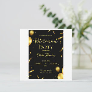 Black And Gold Elegant Retirement 