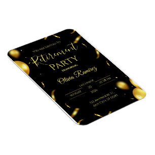 Black And Gold Elegant Retirement Magnet