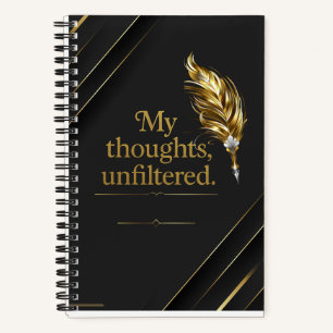 Black and Gold elegant Spiral Notebook. Notebook