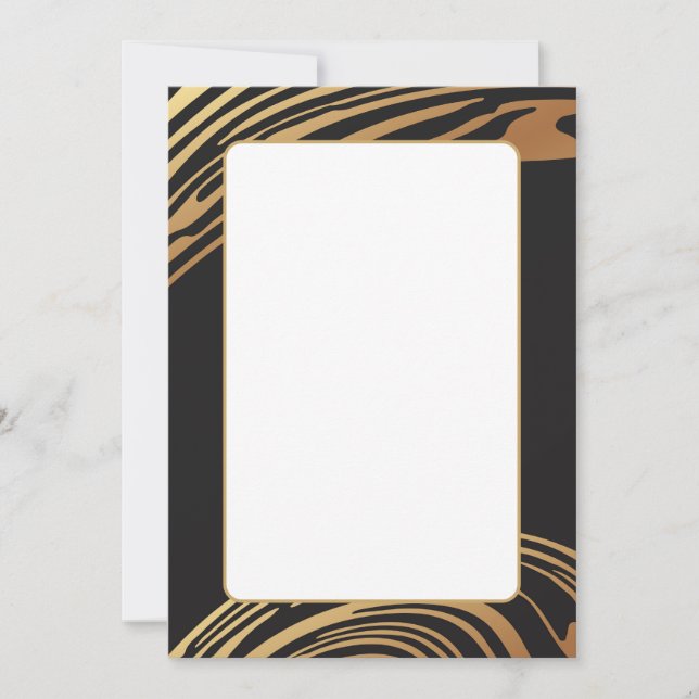 Black and gold elegant style - blank invitation (Front)