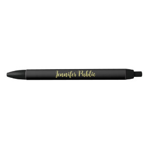 Black And Gold Elegant Template Calligraphy Name Black Ink Pen