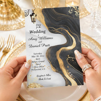 Black and Gold Elegant wedding Invitation