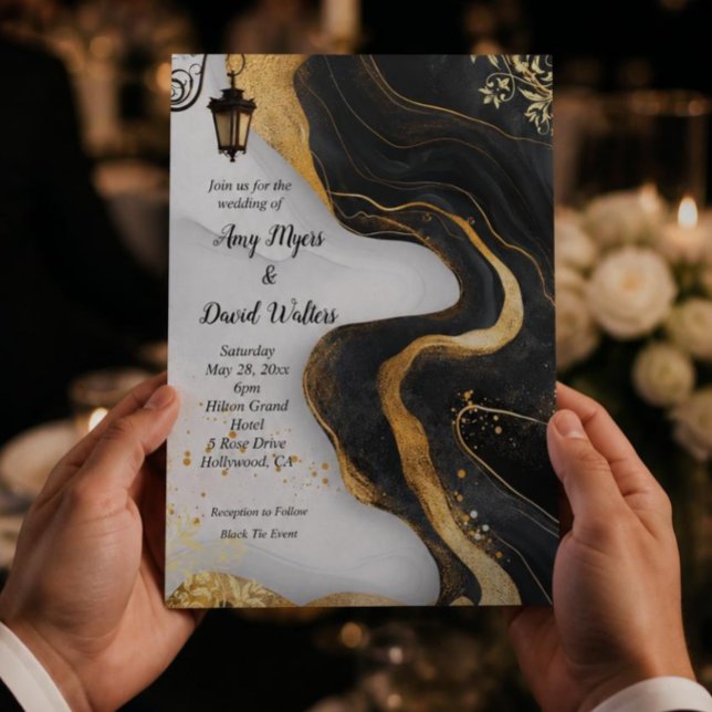 Black and Gold Elegant wedding Invitation (Creator Uploaded)