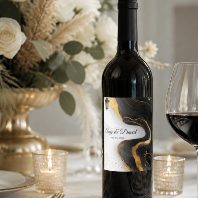 Black and Gold elegant wine label (Creator Uploaded)