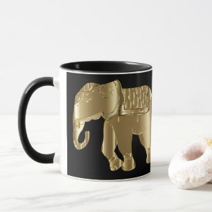 Black and Gold elephant mug